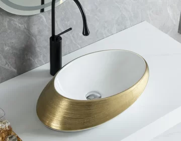 أحواض الغرور بالجملة، حوض غسيل ذهبي اللون للحمام -6