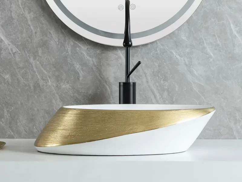 Wholesale Vanity Basins, Gold Color Wash Basin For Bathroom-4