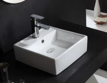 Glänzendes weißes benutzerdefiniertes Porzellan Waschbecken, Arbeitsplatte Becken Großhandel-2