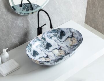 Hot Porzellan Custom Made Waschbecken, Marmor Waschbecken Großhandel-6