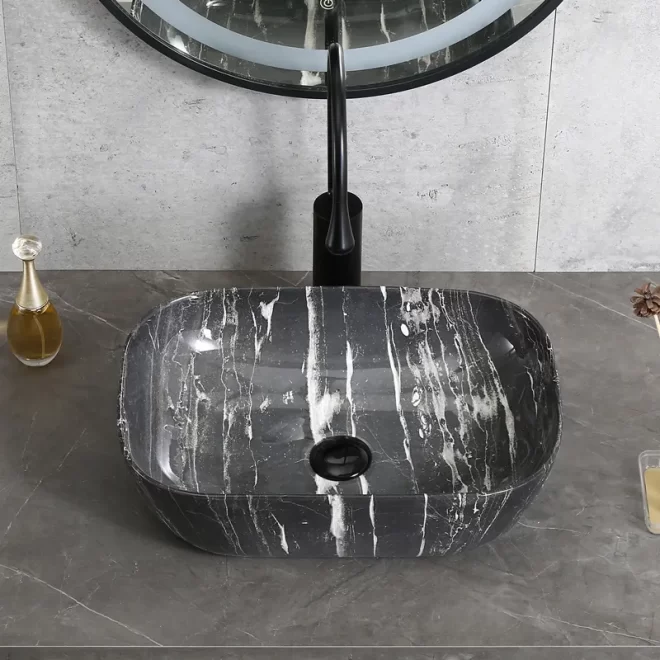 Stone Texture Wholesale Ceramic Vessel Sink Factory Supply-5