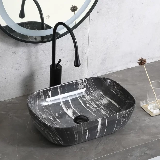 Stone Texture Wholesale Ceramic Vessel Sink Factory Supply-3