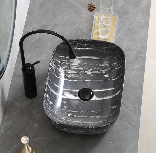 Stone Texture Wholesale Ceramic Vessel Sink Factory Supply-2