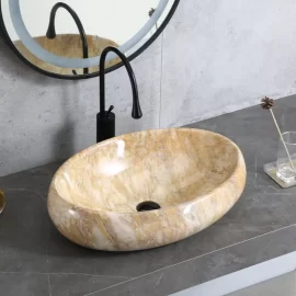 Marble-Look Custom Ceramic Sinks, Oval Sinks Wholesale