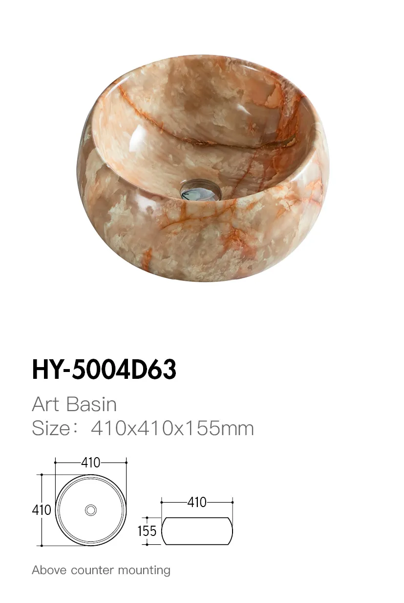 Modern Round Wholesale Ceramic Sink Bowl With Marble Color-6