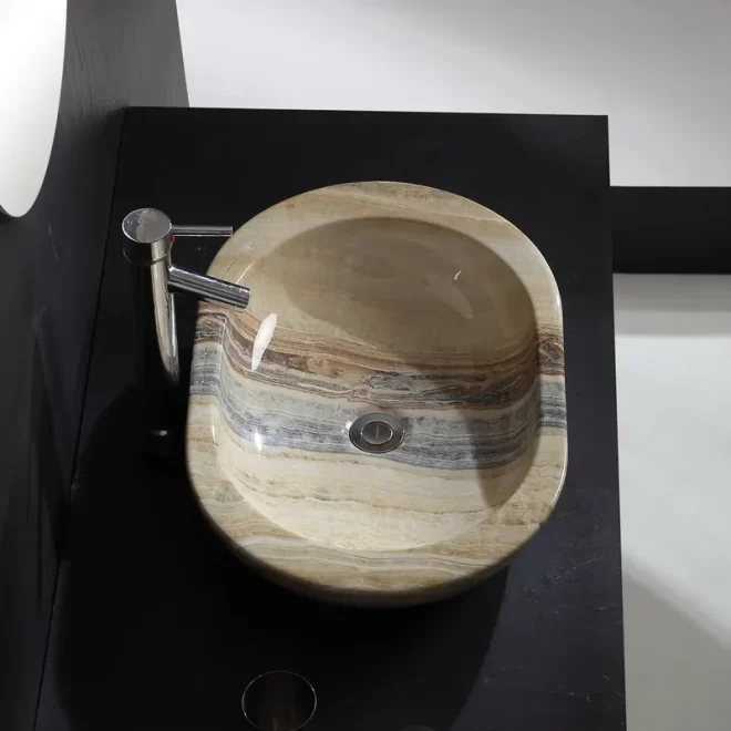 Marble Look Custom Bathroom Sink Countertops Wholesale-5