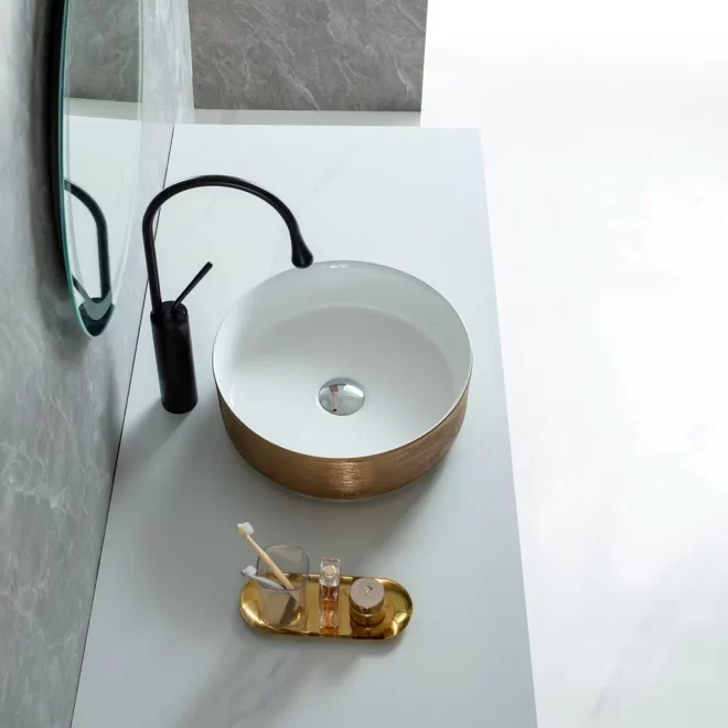 Rose Gold Custom Made Porcelain Sink, Wholesale Wash Basins-5