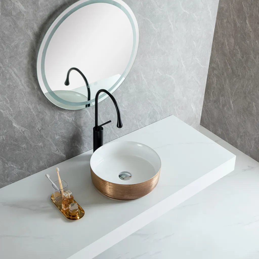 Rose Gold Custom Made Porcelain Sink, Wholesale Wash Basins-2