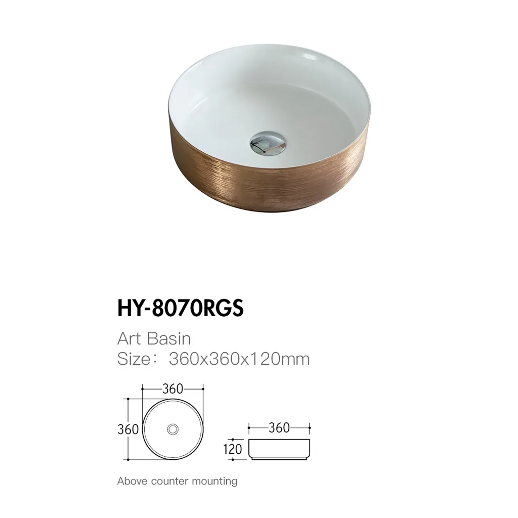 Rose Gold Custom Made Porcelain Sink, Wholesale Wash Basins-1