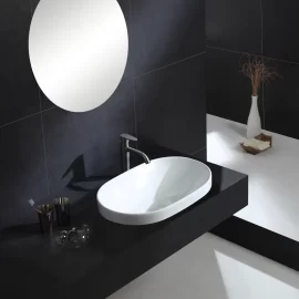 Custom Drop In Bathroom Sinks, Art Ceramic Oval Wash Basin Wholesale