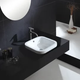 Drop In Vanity Basin Wholesale, White Ceramic Vessel Sink Rectangle Custom