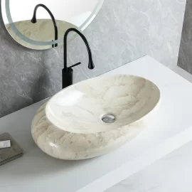 Custom Marble Bathroom Sinks, Water Transfer Printing Counter Top Sinks Wholesale
