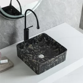 Marble Color Ceramic Vessel Sink Wholesale, Square Custom Countertop Sinks