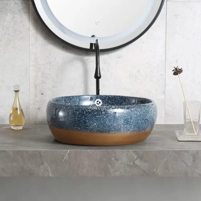Wholesale Fancy Wash Basin, Modern Dark Round Bathroom Sink-3