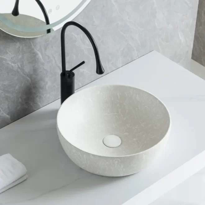 Hot Top Mount Bathroom Basin Wholesale With Elegant Pattern-5