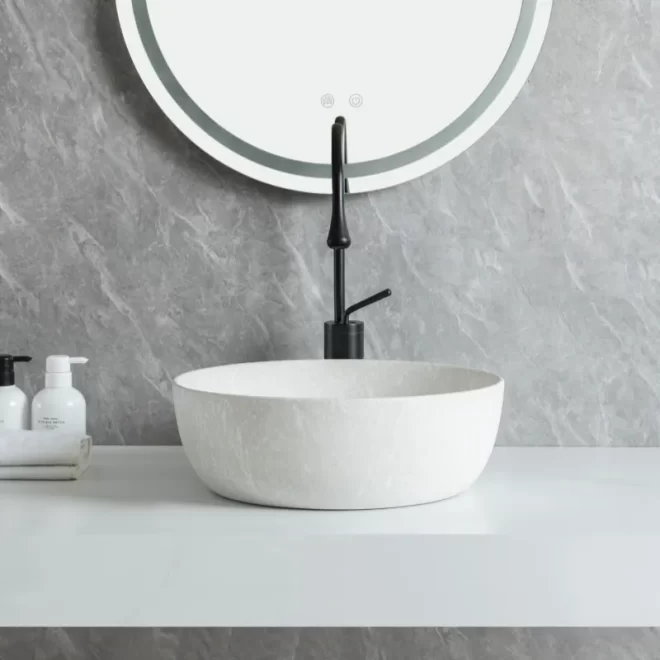 Hot Top Mount Bathroom Basin Wholesale With Elegant Pattern-4