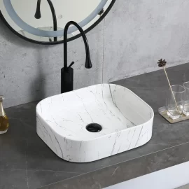 Luxury Design Wholesale Square Bathroom Sink Bowls, Marble Color Washbasin Wholesale
