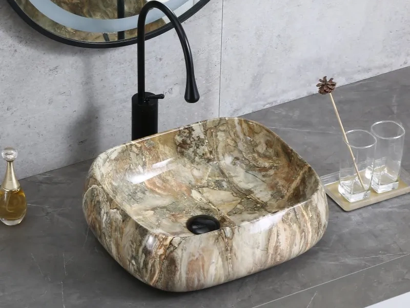 Marble-Look Basin, Water Transfer Printing On Ceramic Sink