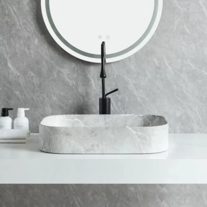 Marble-Look Ceramic Wholesale Color Sink With Matte Finish-3
