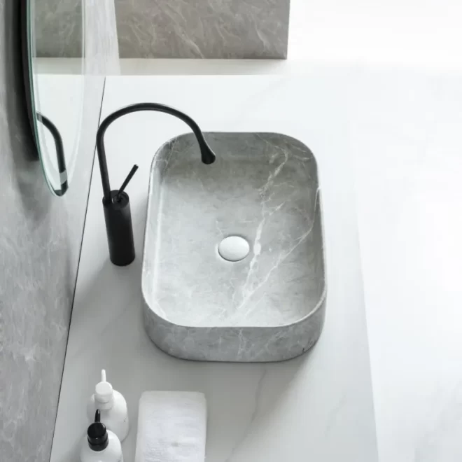 Marble-Look Ceramic Wholesale Color Sink With Matte Finish-4