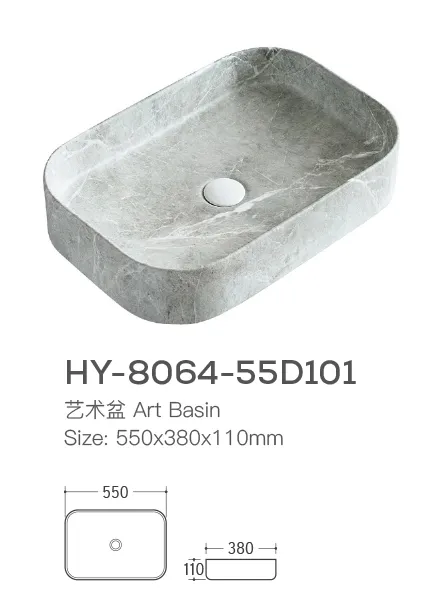 Marble-Look Ceramic Wholesale Color Sink With Matte Finish-5