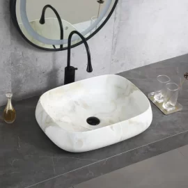 New Style Wholesale Art Basin For Vanity With Marble Pattern
