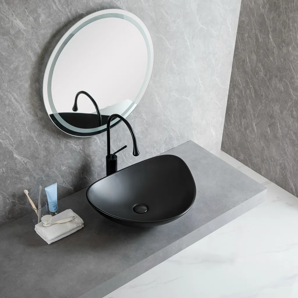 Wholesale Porcelain Lavatory Sinks, Luxury Matte Black Basin-3