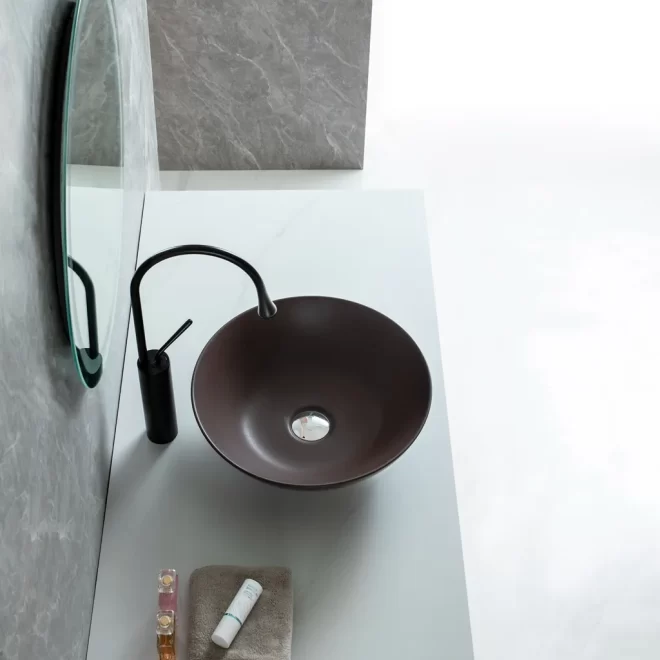 Matt Brown Wholesale Wash Basin Sink, Affordable Vessel Sink-5