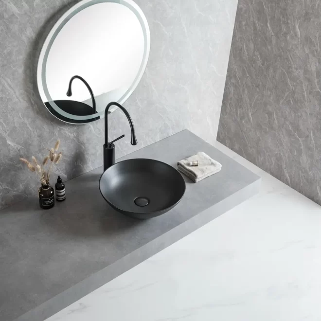 Wholesale Black Lavatory Sink, Matte Color Round Vanity Sink-5