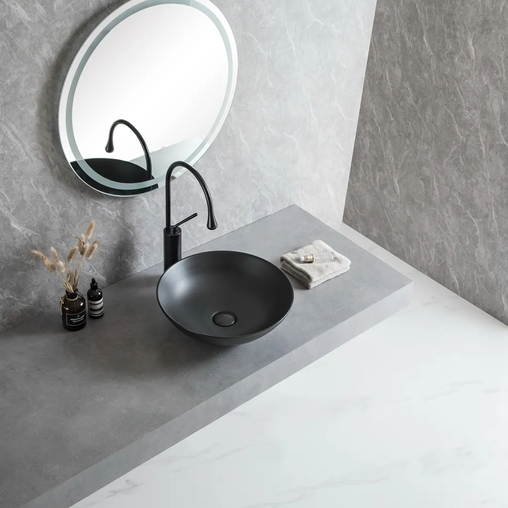 Wholesale Black Lavatory Sink, Matte Color Round Vanity Sink-5