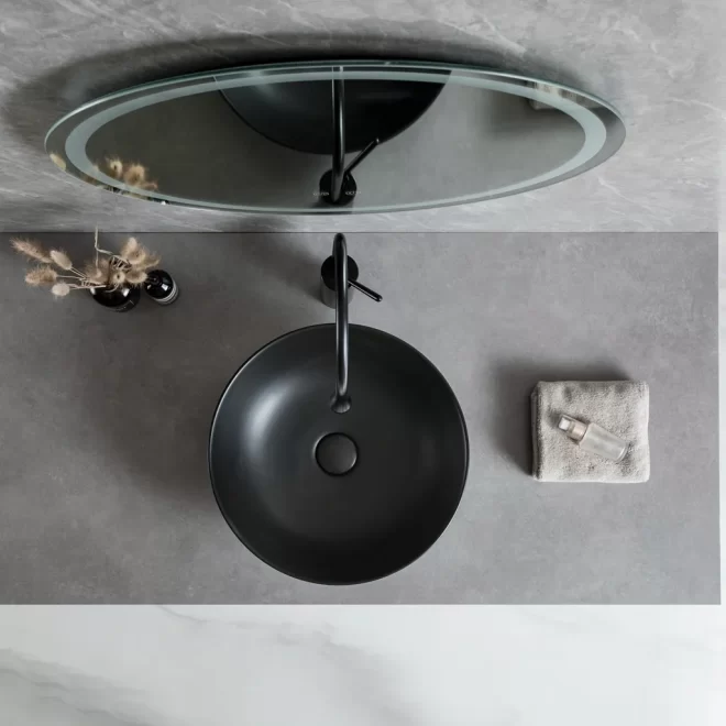 Wholesale Black Lavatory Sink, Matte Color Round Vanity Sink-3
