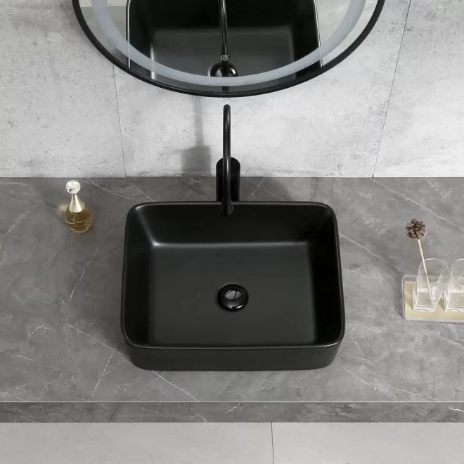 Matte Black Wholesale Lavatory Sink, Above Counter Art Basin-5