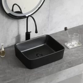 Matte Black Wholesale Lavatory Sink, Above Counter Art Basin