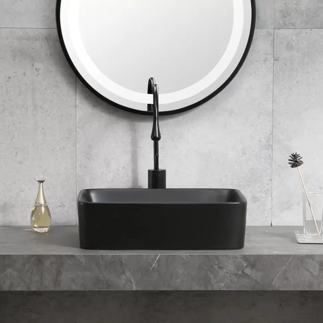 Matte Black Wholesale Lavatory Sink, Above Counter Art Basin-3