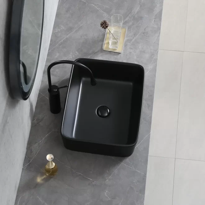 Matte Black Wholesale Lavatory Sink, Above Counter Art Basin-2