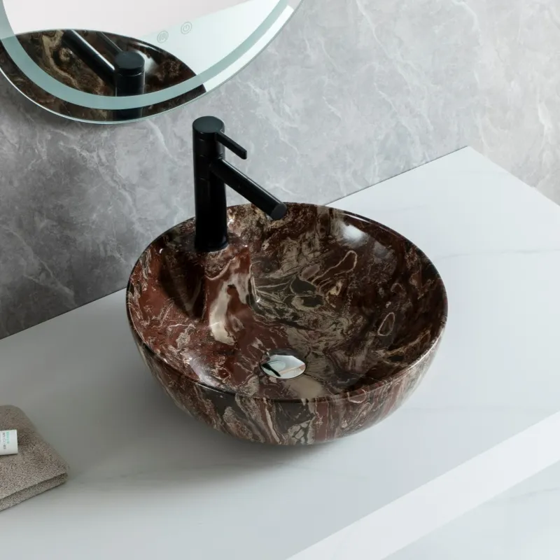 Wholesale Washroom Sink, Luxury Marble-Look Bathroom Sinks-6