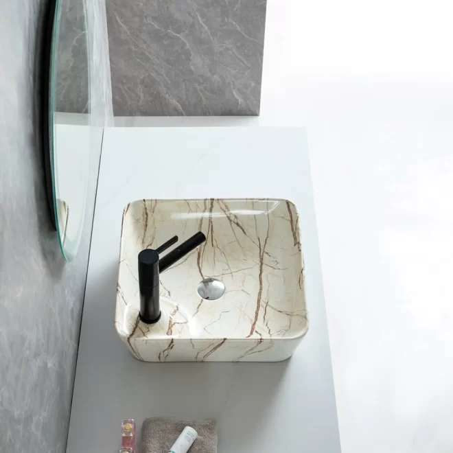 Venta al por mayor de la fábrica lavabos, lavabos de mármol del arte del cuarto de baño del recipiente