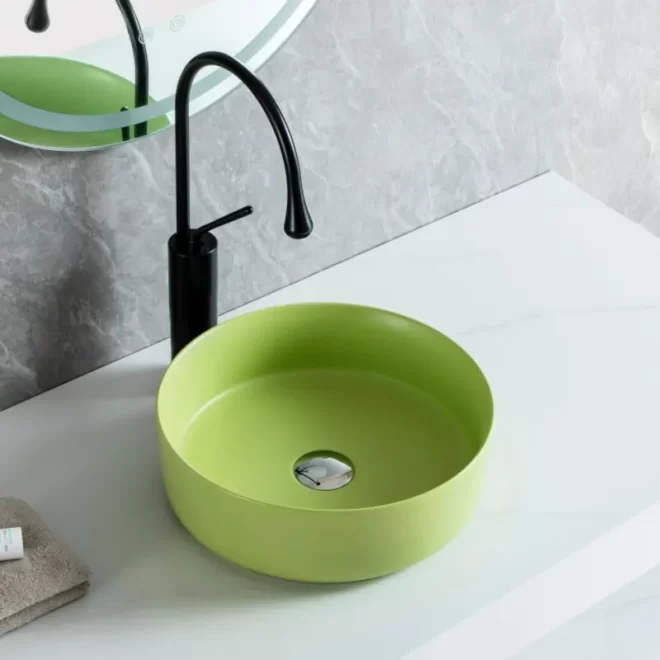 Raffiné Matte Wholesale Bain Lavabo, Fresh Green Washbasin