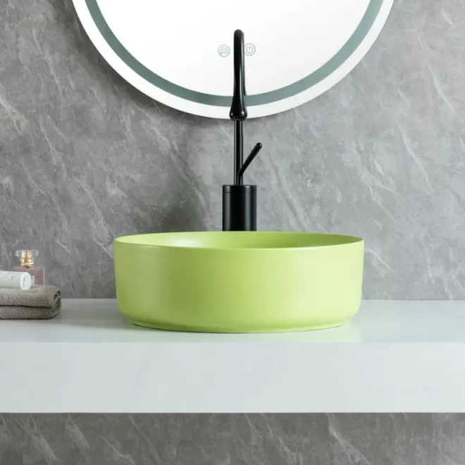 Raffiné Matte Wholesale Bain Lavabo, Fresh Green Washbasin