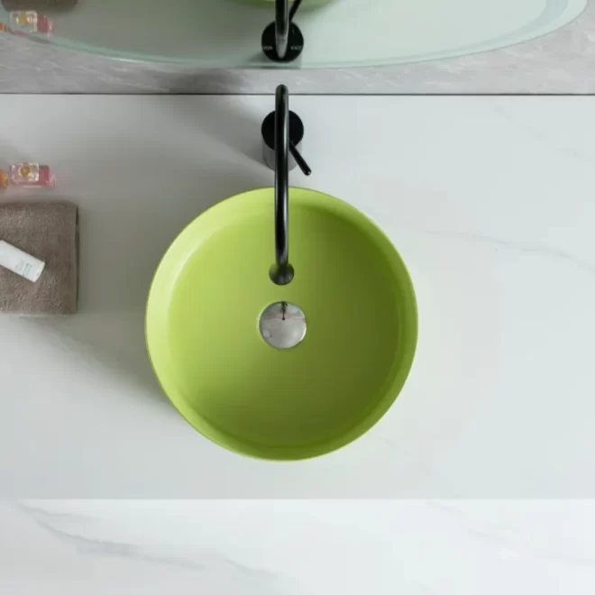 Raffiné Matte Wholesale Bain Lavabo, Fresh Green Washbasin