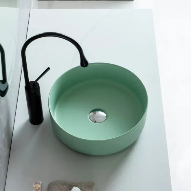 Fregaderos de Lavabo Verde Mate al por mayor, Pedido al por mayor Fregadero de Vasija