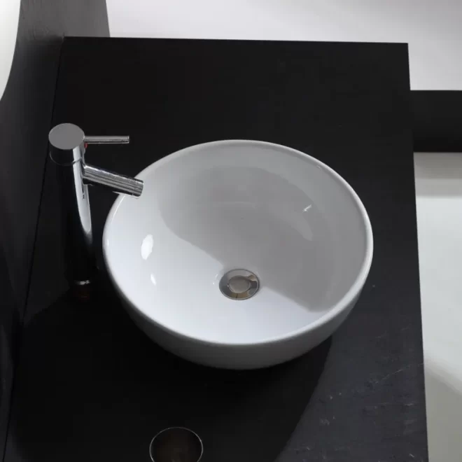 Wholesale Bathroom Countertop Basin, Round Ceramic Sinks-4