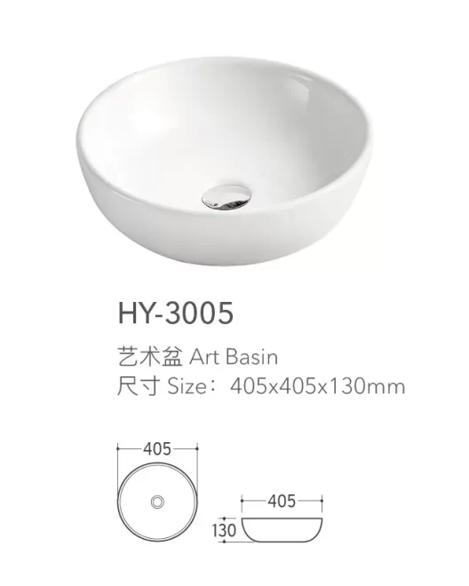 Wholesale Bathroom Countertop Basin, Round Ceramic Sinks-6