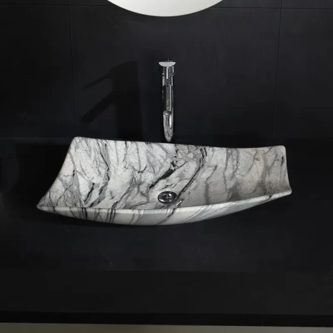 Modern Vanity Sinks Wholesale​, Oval Shape Marble Look Basin