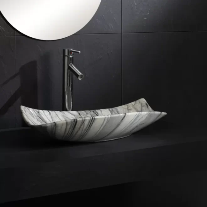 Modern Vanity Sinks Wholesale​, Oval Shape Marble Look Basin