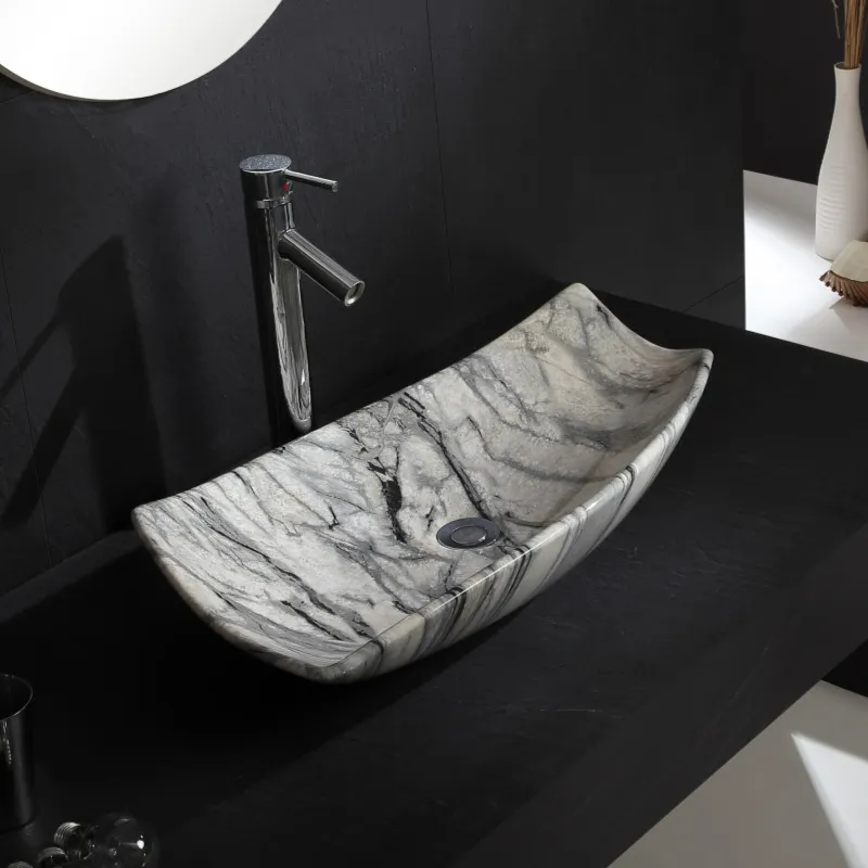 Modern Vanity Sinks Wholesale​, Oval Shape Marble Look Basin