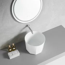 Wholesale Round Countertop Sink, Custom Tall Overtop Ceramic Basin