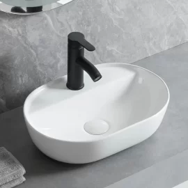 Lavabo de Baño Ovalado al por mayor, Lavabo de Encimera de Cerámica al por mayor