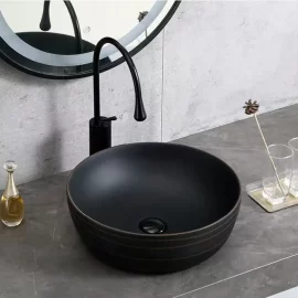Mayorista Lavabo Art Basin, Lavabo de Tocador Negro Mate