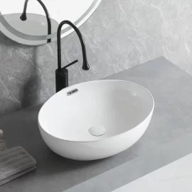 Wholesale Oval Countertop Sink, Custom Ceramic Bathroom Basin (lavabo de salle de bain en céramique)
